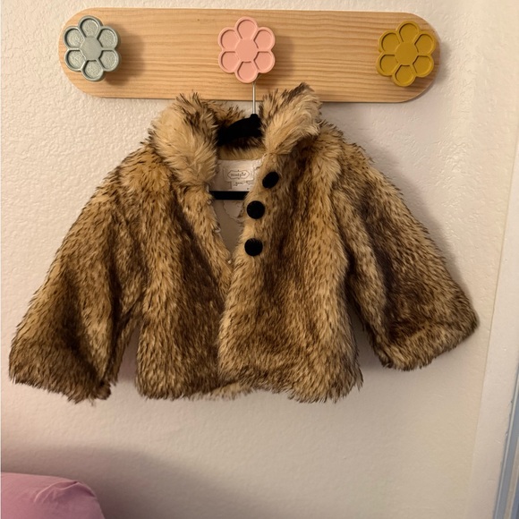 Mud Pie Other - Mud Pie Faux Fur Tan Kids Jacket